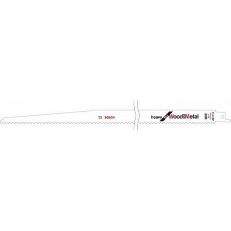 Bosch – Lame de scie sabre 2608654763 – Longueur 300 mm – Heavy pour bois dur et métal – Lot de 5 – Progressor pour coupe nette