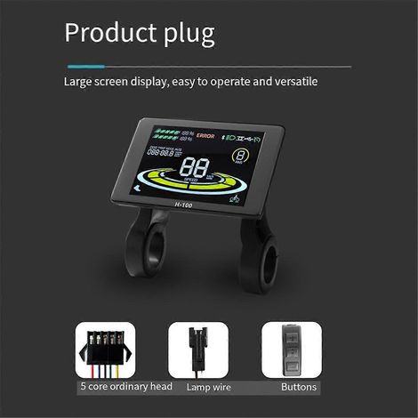 Compteur de vitesse pour vélo électrique 24V - 72V, connecteur SM (1/5)