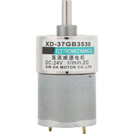 Moteur à courant continu 24V 20tr/min avec support et variateur de vitesse - modèle XD-37GB3530, moteur lent à engrenages, aimant permanent haute couple, réducteur miniature (1/5)