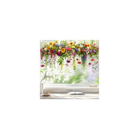 Autocollants anti-collision pour fenêtre de verre – Décalcomanies anti-collision, tournesol, marguerite, rose, décoration d'intérieur amovible et réutilisable (motif floral et botanique)-Crezuo (1/5)