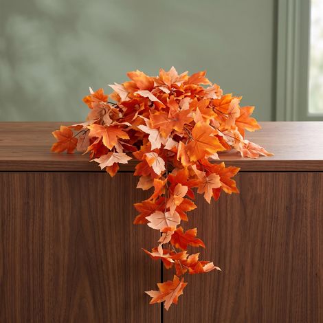 70cm Artificial Trailing Grape Ivy Plant Faux Hanging Foliage Orange (1/5)