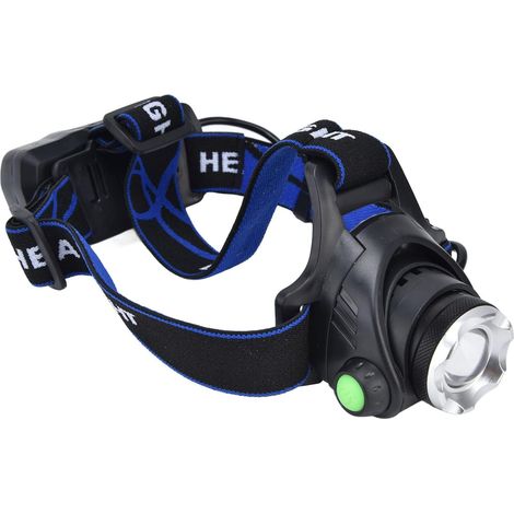 Lampe Frontale RGBW, Lampe de Poche LED Télescopique Rechargeable, étanche, éclairage Lumineux pour le Camping, la Pêche et les Activités de Plein Air