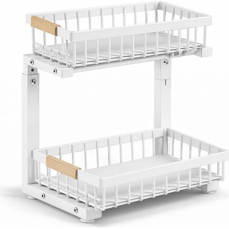 1 Organisateur Sous Évier, 2 Niveaux, Acier, Réglable 35-43 Cm, Cuisine Salle De Bain (1/5)