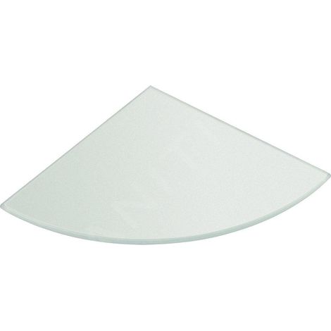 Etagère d'angle, quart de cercle 200x200x8mm, verre dépoli (1/2)