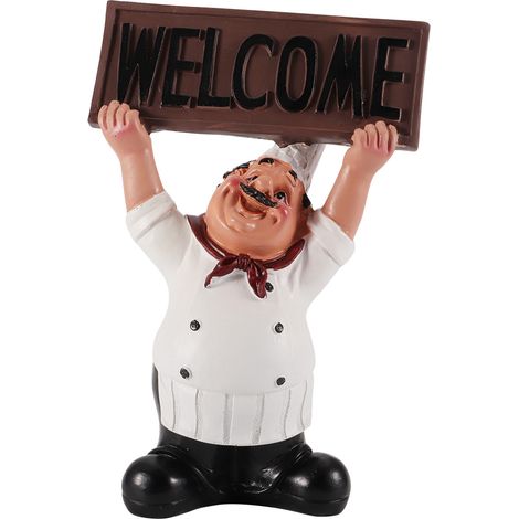 Figurine résine chef cuisinier statue décorative modèle art bar café boutique (2) (1/5)