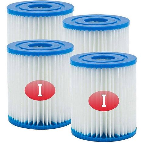 Lot de 4 cartouches filtrantes pour pompe de piscine, compatibles avec Bestway 58093 Type I (1/3)