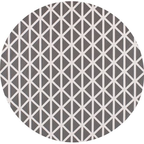 Alfombra moderna para interior y exterior redonda con diseño geométrico 120 cm gris Panaji