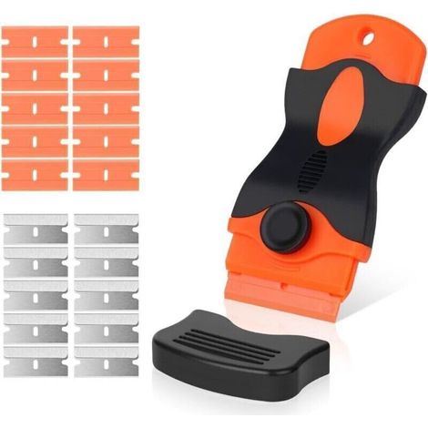 Lames de racloir vitrocéramique et vitre – 100 pièces en plastique résistant, dimensions 40 × 19 mm, rechange universel (1/4)