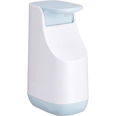 Pompe à Savon Liquide Plastique, Blanc-Bleu Ciel, Compacte,6,2 x 9,1 x 14,2 cm (1/5)