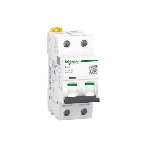 Schneider A9F75204 Acti9 iC60N - Interruptor automático - 2 polos - 4 A - Curva D - 400 V CA - 6000 A/50 kA