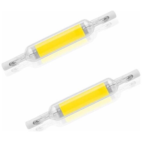 royaluxe - Lot de 2 ampoules LED R7S 10 W 78 mm à intensité variable blanc froid 6000-6500 K 100 W halogène J78 de remplacement, tube de base R7S à double extrémité, angle de faisceau 360, économie d' (1/5)