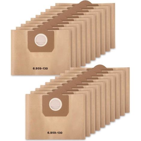 10 pièces Sacs aspirateur pour Karcher 6.959-130.0 (WD 3, WD 3 P et WD 3 Premium) Sacs en Papier Filtre A 2201/2204/2504 (1/5)