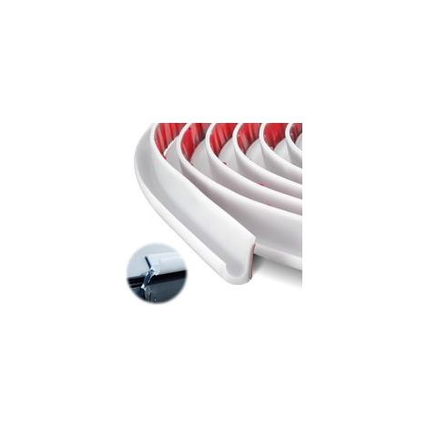 (Blanc)Gouttière Camping-car, 5M Gouttière Pluie Camping Car de Dos Autocollant, Gouttière Voiture PVC pour Véhicule/Camion/Camping-car/Bateau, Gouttiere PVC en Forme de J, Bande de Déviation de Pluie