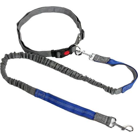 Laisse rétractable pour chien avec ceinture ajustable, libérant vos mains, idéale pour la course à pied, le jogging et le vélo, compatible avec les grands chiens, laisse élastique pour animaux de comp (1/5)