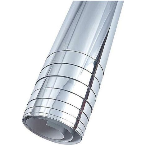 Rouleau miroir flexible autocollant 50cm x 200cm – Décoration murale argent – Application facile sur surfaces lisses