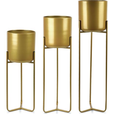 SWEN GOLD Set di 3 coperture su supporto, 19 x H77 cm / 19 x H66 cm / 19 x H55 cm (1/3)