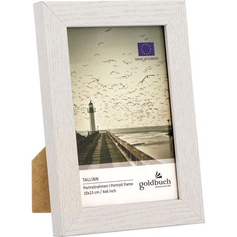 Cadre Photo Tallinn en Bois - pour Photo au Format 10 x 15 cm - Cadre Photo avec Support et Support Mural - Cadre Unique en MDF, Cadre Photo, Blanc, env. 13 x 18 x 1,5 cm (1/4)