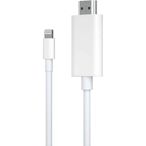 Câble Lightning vers HDMI, compatible HD 1080p, utilisable pour la duplication d'écran et compatible avec iOS 11.0 et versions ultérieures. (1/5)