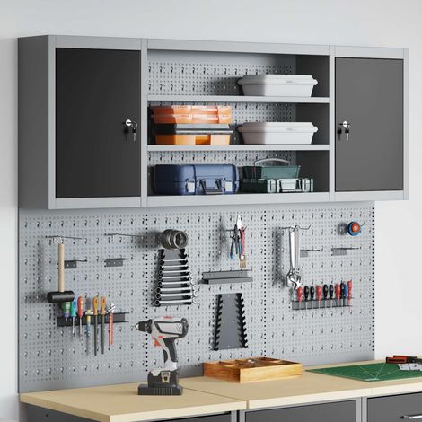 Werkzeugschrank-Set 4 pcs Schwarz Pulverbeschichteter Stahl