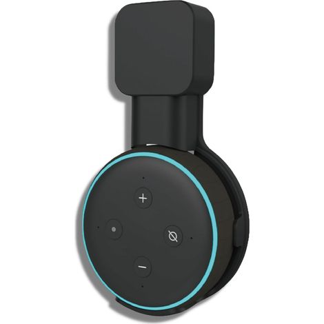 Wall Mount for Dot 3 and Google Mini, Smart Stand with Built-in Cable Management, 3rd Generation Dot Speaker Socket Holder, Space Saving, No Bulky Cables (Black) (1/5)