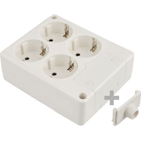 Multiprise Bipolaire 4 Prises T/t Latérale 16a 250v Blanche Solera 8104 (1/3)