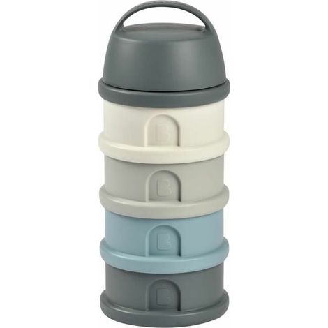 BEABA measuring box - 4 compartments - mineral gray / blue