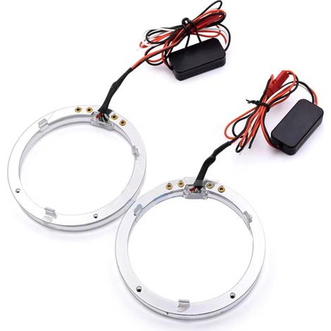 Piezas de automóvil Guía de luz LED Anillo de halo de ojos de ángel Lámpara de faro Luces de circulación diurna 9-36 V para vehículo Blanco (1/5)