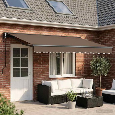 Teenpull – Elektrische ausziehbare Markise Taupe 4 × 3,5 m (1/5)