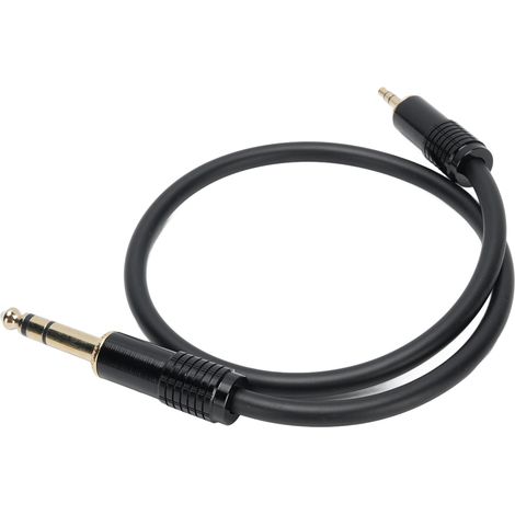 Câble stéréo bidirectionnel 6,35 mm (1/4 po) mâle vers 3,5 mm (1/8 po) mâle, 50 cm (1,6 pi), pour guitare, ordinateur portable et amplificateur. (1/5)