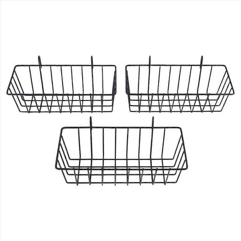 Lot de 3 paniers grillagés muraux pour l'organisation des placards et du garde-manger (1/5)