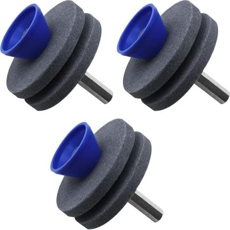 Affûteur de lame de tondeuse à gazon durable pour outils de jardin, perceuse électrique, double couche, 3 pièce (gris) (1/5)