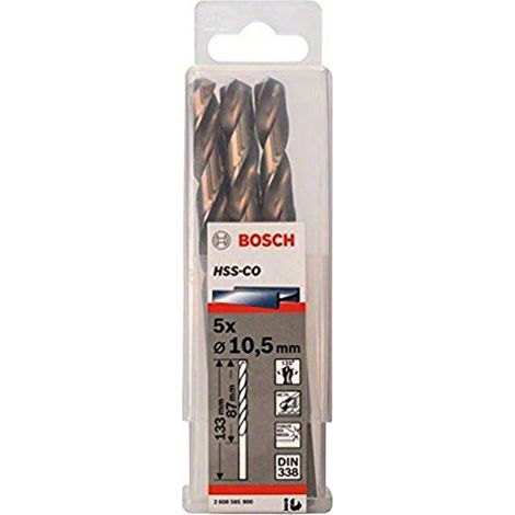 Fresa a spirale in acciaio inossidabile PRO HSS-Co, 10,5 x 87 x 133 mm, set da 5 pezzi