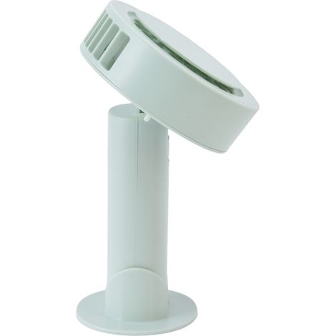 Mini ventilateur portable main, ventilateur cou nu, réglable à 90°, rechargeable USB (avec batterie intégrée), vert (1/5)