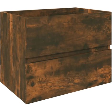Armadio per lavabo da parete design moderno portaoggetti 60 x 38,5 x 45 cm in legno multistrato rovere fumo 020048232