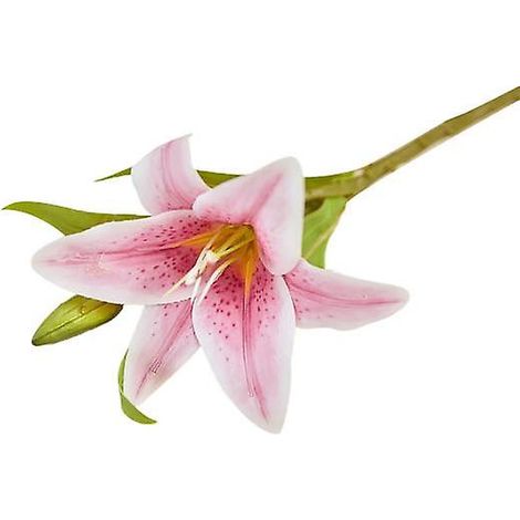 fleur artificielle charmante et décorative en plastique, lys artificielviolet clair (1/5)
