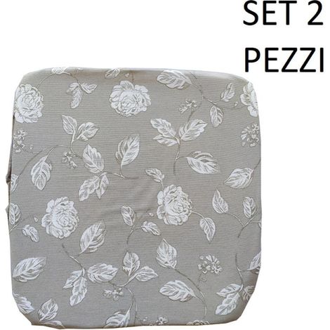 Cuscino Coprisedia Mollettone imbottito con fascia elastico GRIGIO FANTASIA 2 PEZZI (1/2)