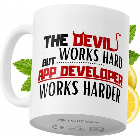 Lustige Kaffeetasse mit witzigem Textdesign für App-Entwickler – ideal für Geburtstage, Namenstage und Feiertage. Hochwertige Tasse für besondere Anlässe im Homeoffice oder Büro. Farbe: Weiß, 330 ml.