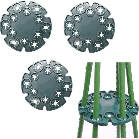 Support en bambou et rotin en paquet de 3, connecteur de support de plante, connecteur de piquet de jardin, accessoires de support de plante (1/5)