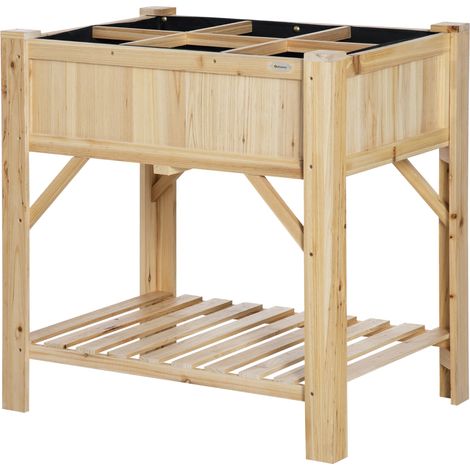 Letto per Orto Fioriera Rialzato 78,5x58x81 cm in Legno di Abete (1/5)