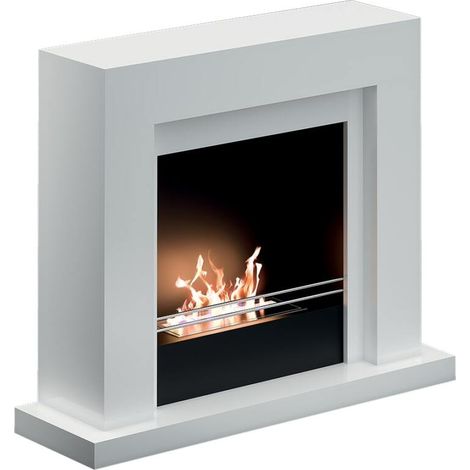 Cheminée bioéthanol au sol 2,5 kW – foyer en acier – structure en bois – sans cheminée de fumée – dimensions 880 x 1000 x 300 mm – Tecno Air System