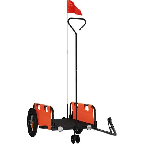 Remorque de vélo orange tissu oxford et fer CFW24524 (1/5)