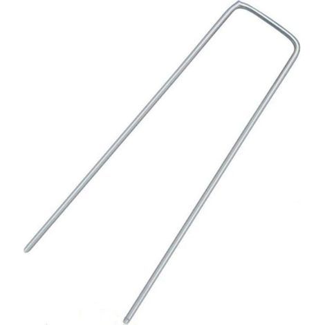 100 Zeltnägel – Packung mit 100 verzinkten Stahlklammern zum Mulchen – zum Befestigen von Planen, Zelten, Drahtgeflecht und Zäunen (1/5)