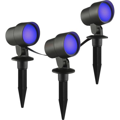 Ensemble de projecteurs à piquet intelligent Kamara RGB - Lot de 3 - avec câble de 3 mètres et prise - G40911/06 (1/3)