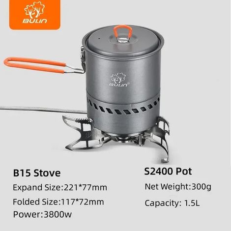 Réchaud de camping portable Bulin Outdoor Stove B15, réchaud à gaz React Field Stove, brûleur coupe-vent, réchauds de cuisine portables (1/5)