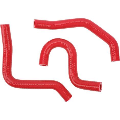 Set mit 3 CR80R/CR85R Motorrad-Kühlerschläuchen, hochbeständiges rotes Silikon.