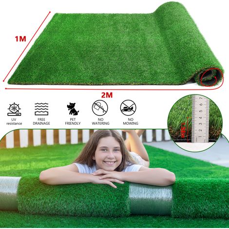 Prato artificiale in rotolo 1 x 2 m, altezza fili 2 cm, verde HAVRYA (1/2)