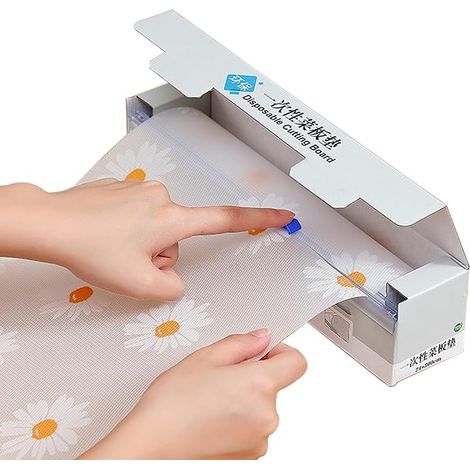 Planche à découper jetable en plastique avec glissière intégrée, grand tapis de découpe pour cuisine, camping en plein air, barbecue, sécurité alimentaire totale (1/4)