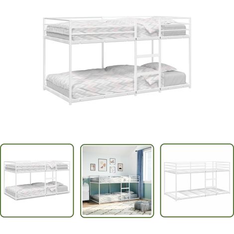 vidaXL Etagenbett ohne Matratze Weiß 90x190 cm Stahl (1/5)
