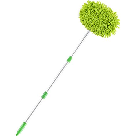 Balai de Lavage Voiture Télescopique 3 Sections avec Poils Doux Non Abrasifs, Brosse de Nettoyage Extensible pour Auto, Moto et Camping-Car (1/3)