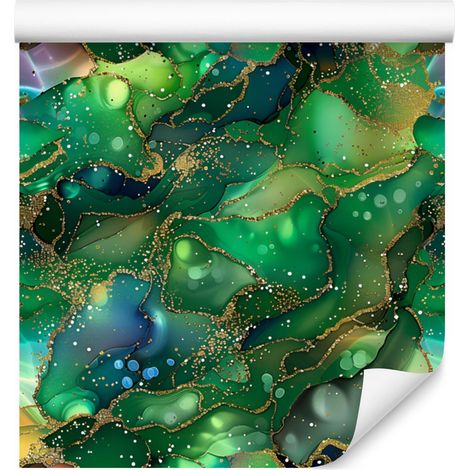Papel pintado verde tinta, verde botella y azul marino de 50x1000 cm. (1/5)